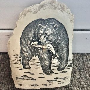 Bear with fish decorative item